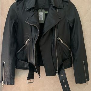 Women’s Allsaints balfern leather jacket size US2 brand new